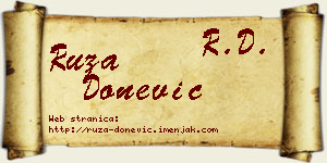 Ruža Donević vizit kartica